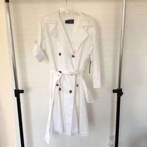 American Living White Trench Coat New with Tag Size 12
